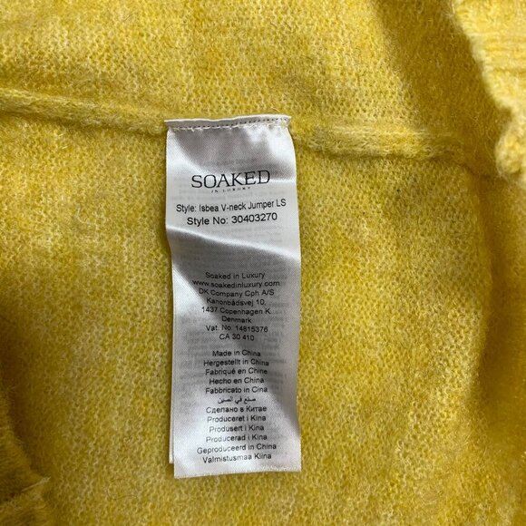 womens  v-neck sweater mustard sweater by soaked in Luxury  size medium - Picture 4 of 15